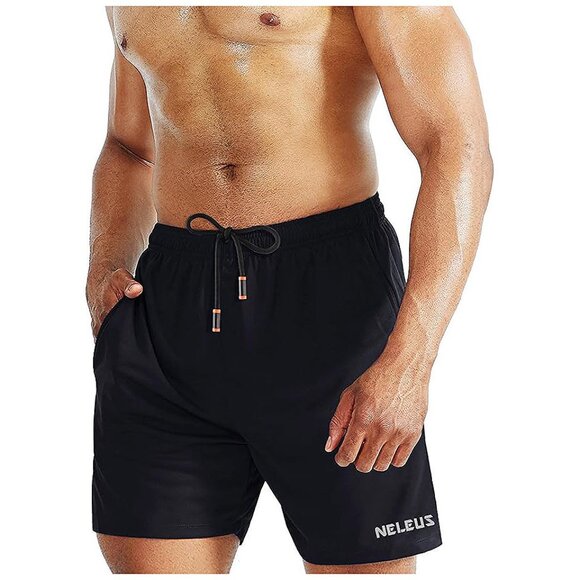 Men's 7 inch Lightweight Workout Running Shorts 6058# 3 Pack: Black,grey,blue - Picture 2 of 7